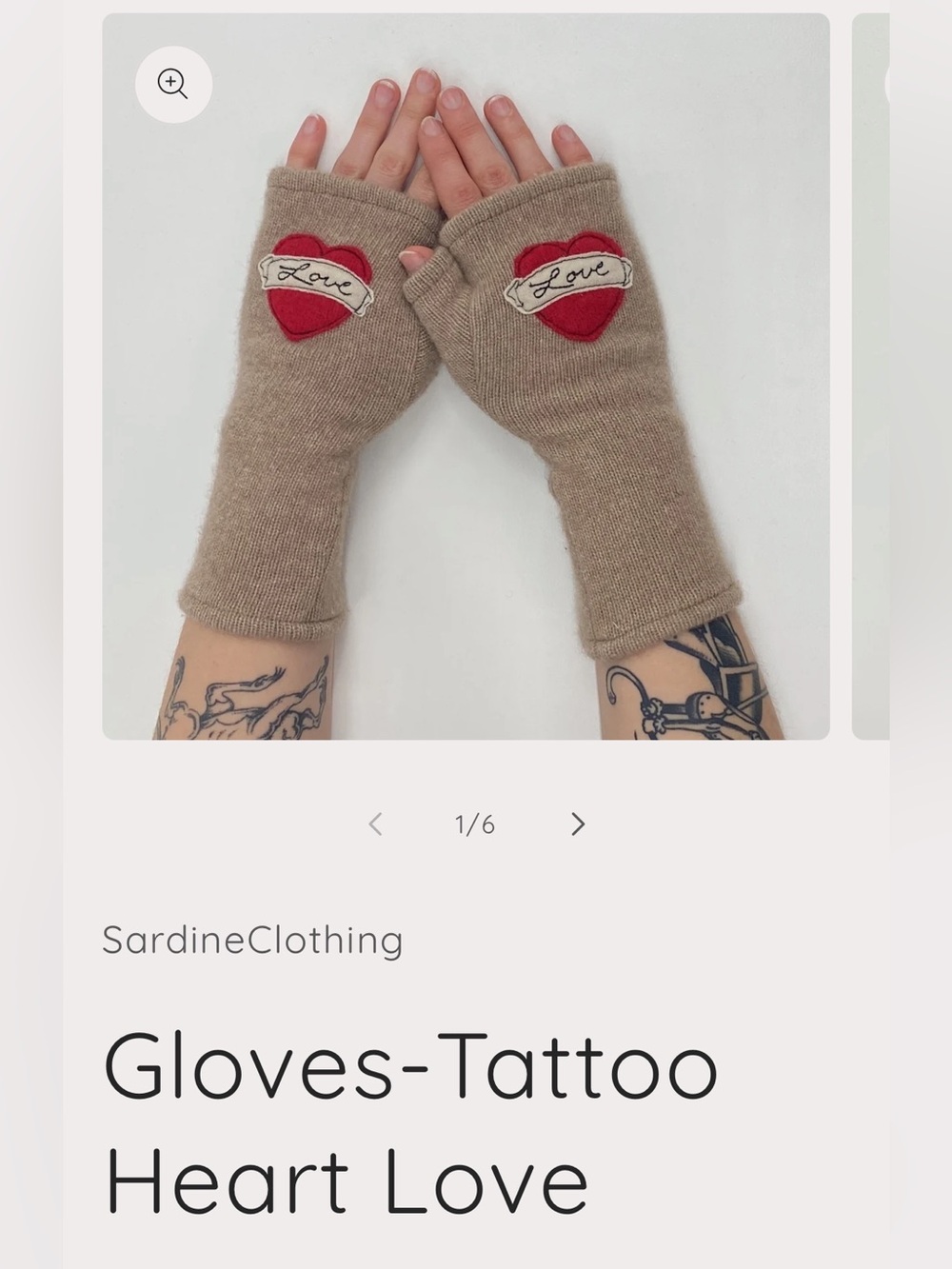 Cashmere Fingerless Gloves with Red Heart Patch